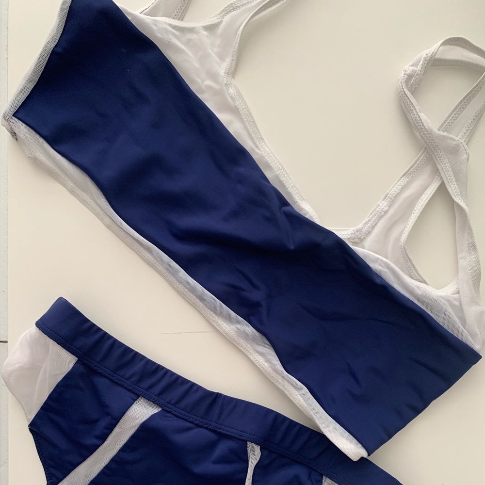 Navy & White Swimsuit
